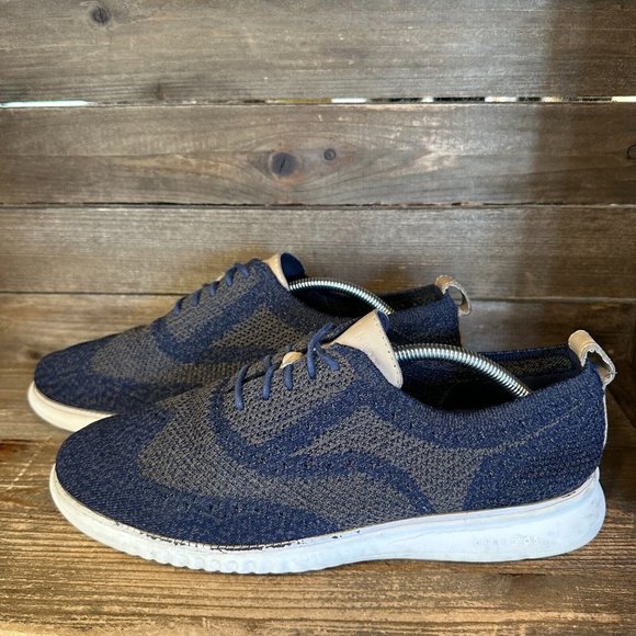 Mens Cole Haan 2.0 ZeroGrand Stitchlite Blue‎ Wingtip Shoes Sneakers Size 11 M